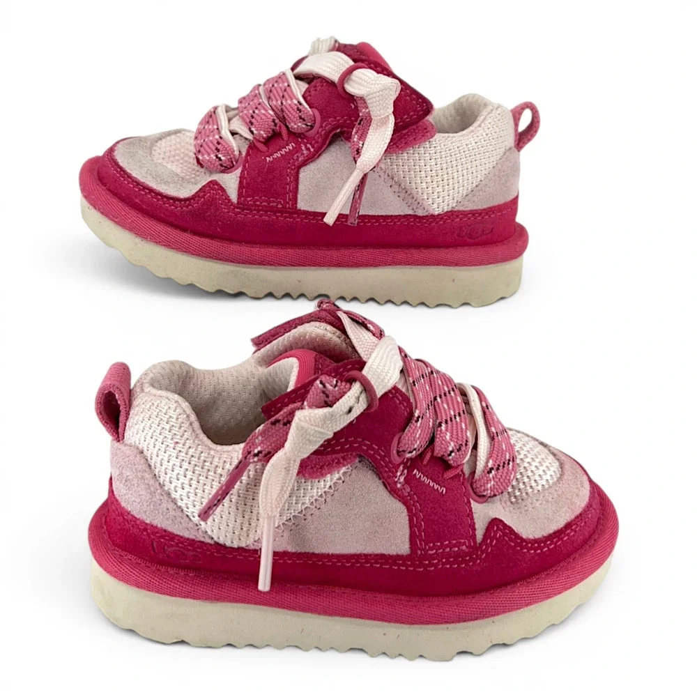 UGG T Lo Lowmel Toddler Pink Suede Sneakers Size 8
